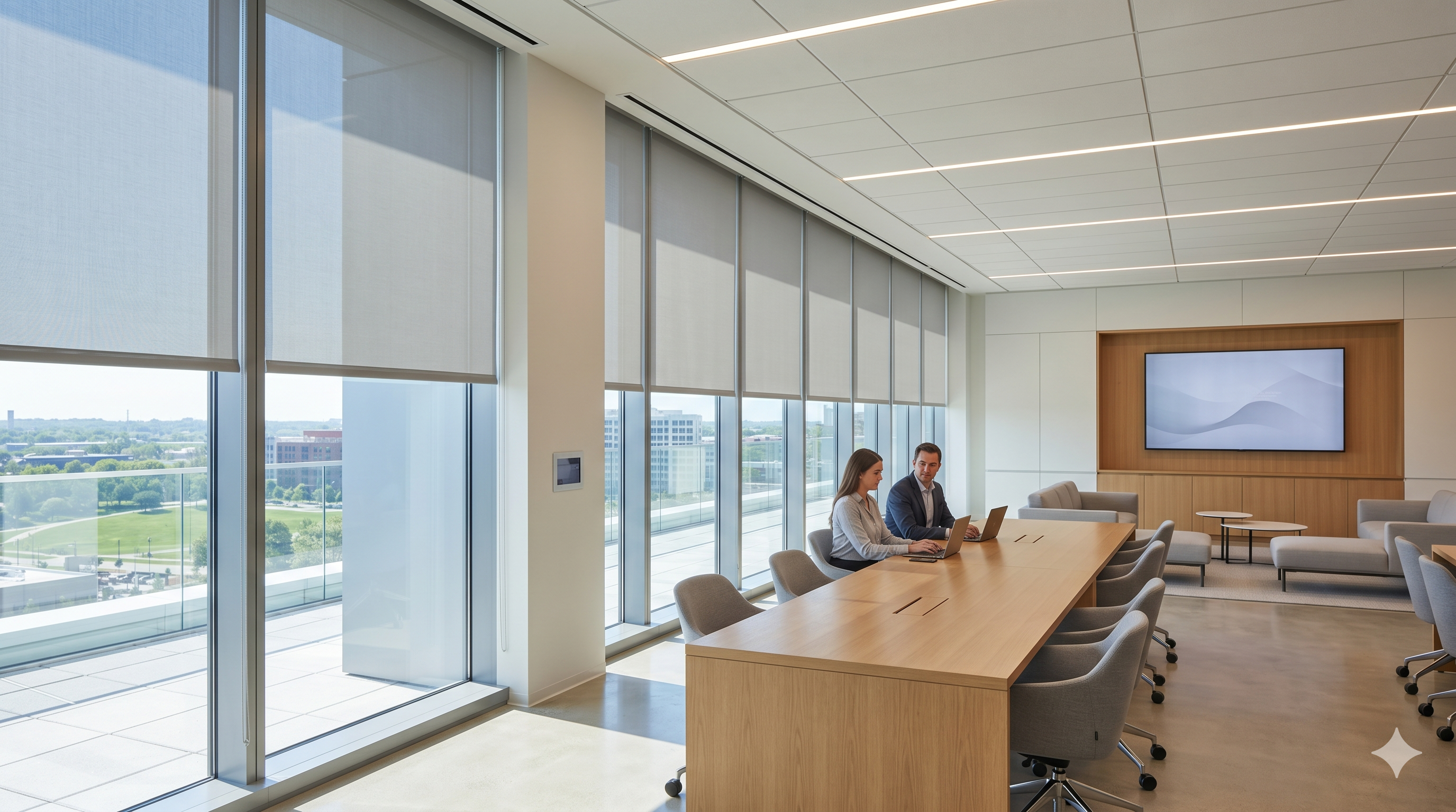 Motorized shading in office environment